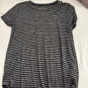Hollister Black and White Striped Top